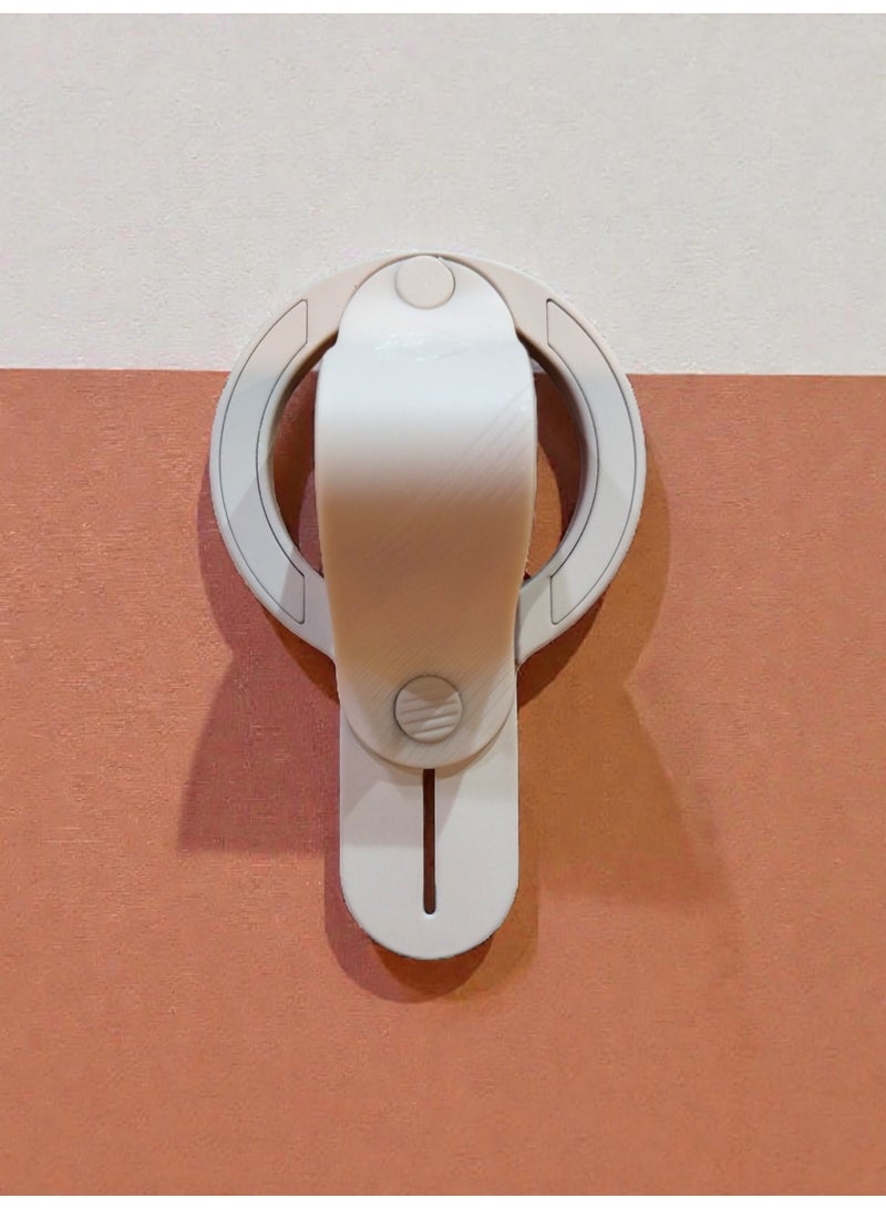 PAST WORLD Magnetic iPhone grip compatible with MagSafe, versatile, with a sleek and practical cream design. - Image 3